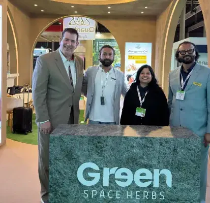 Members of the Greenspace Herbs team behind the counter at Vitafoods Europe 2026
