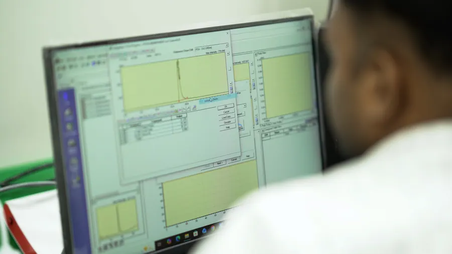 A chromatogram on the analyst’s screen