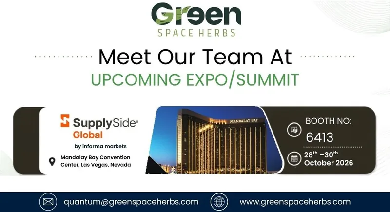 Meet our team at SupplySide Global — Mandalay Bay Convention Center, Las Vegas, Nevada, 28–30 October 2026, booth 6413